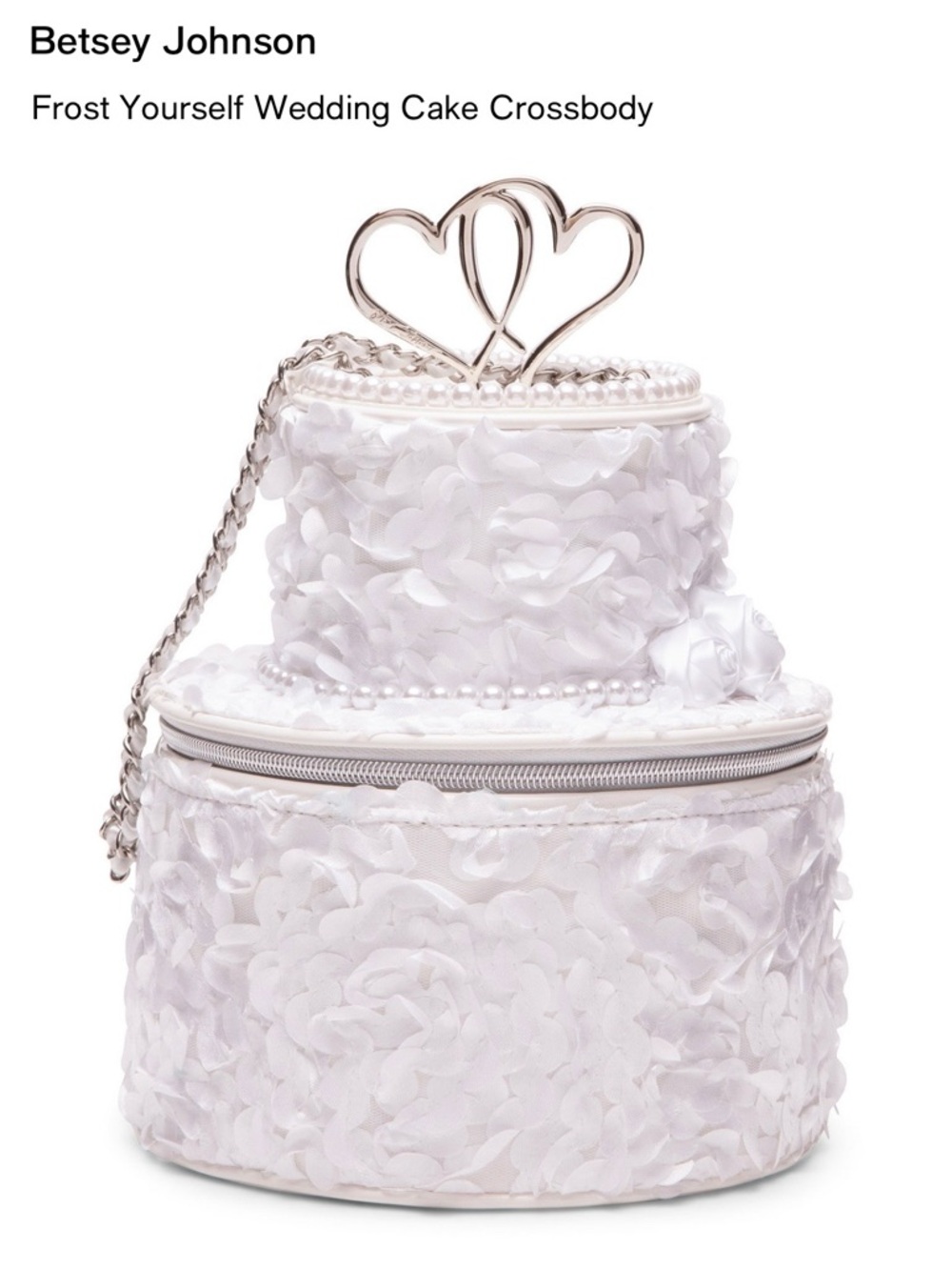 Betsey Johnson White Frost Yourself Rosette Cake Crossbody
